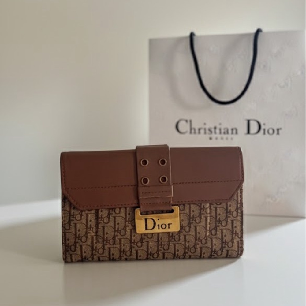 ✨ Iconic Vintage Christian Dior Saddle Flap Wallet - Oblique Trotter Monogram ✨